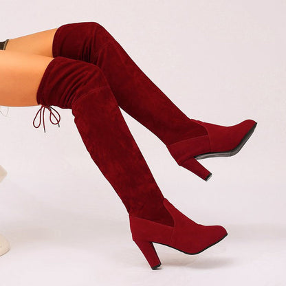 Elegante overknee laarzen van imitatiesuède