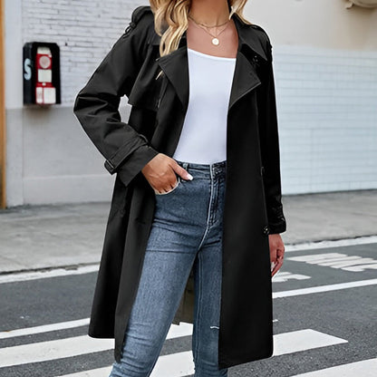 Dames Lange Vintage Trenchcoat