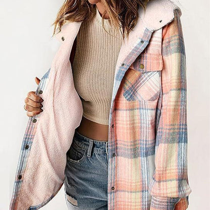 🧥Trendy geruite winterjas met capuchon voor dames🛍️