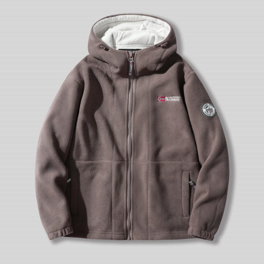 🧥 Heren jas met capuchon, dubbelzijdig, van imitatie fleece✨