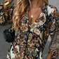 🔥49% korting voor een beperkte tijd 🔥Elegante V-hals jurk met lange mouwen en print 👗 – Flatteus voor lente-theekransjes/date nights