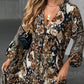 🔥49% korting voor een beperkte tijd 🔥Elegante V-hals jurk met lange mouwen en print 👗 – Flatteus voor lente-theekransjes/date nights