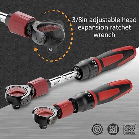 3/8 Inch Aandrijving Uittrekbare Ratelsleutel met Flexibele Kop