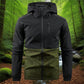 Heren casual winddichte jack met capuchon en kleurvlakken