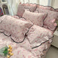 🛏️ Fris Bedlinnen Set met Gerimpelde Rand✨