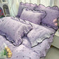 🛏️ Fris Bedlinnen Set met Gerimpelde Rand✨