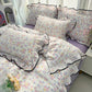 🛏️ Fris Bedlinnen Set met Gerimpelde Rand✨
