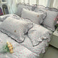 🛏️ Fris Bedlinnen Set met Gerimpelde Rand✨