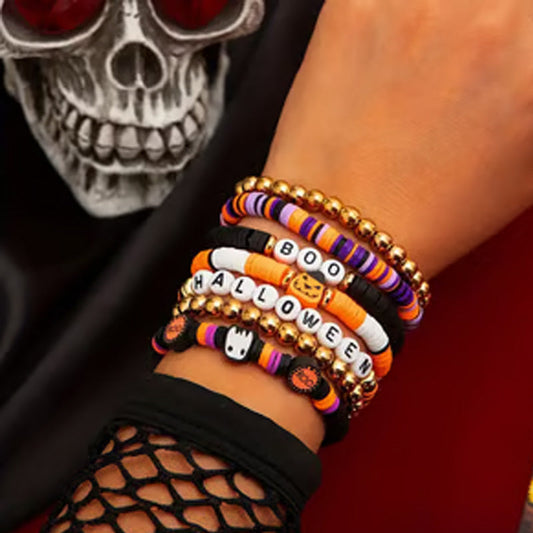 🎃7-delige Halloween kralen armbanden set✨