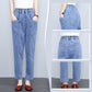 Dames Elastische Jeans met Hoge Taille en Rechte Pijpen