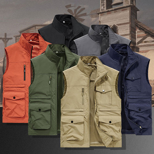 Heren Buiten Casual Vest met Meerdere Zakken