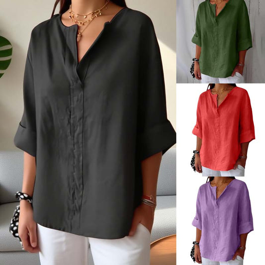 👚Dames 3/4-Mouw V-Hals Pullover Top✨