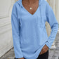 🧥V-Hals Lange Mouw Effen Kleur Hoodie🛍️