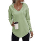 🧥V-Hals Lange Mouw Effen Kleur Hoodie🛍️