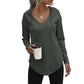 🧥V-Hals Lange Mouw Effen Kleur Hoodie🛍️