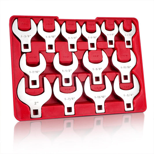 🛠️14-DELIGE 1/2-inch Drive Jumbo Crowfoot Steeksleutelset⚙️
