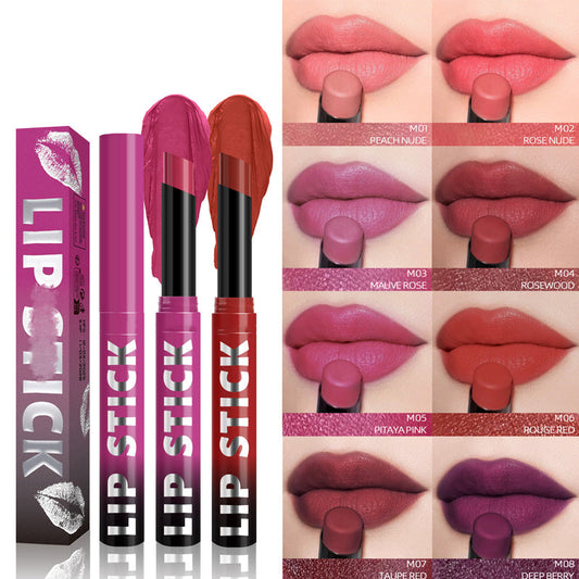 💄Matte Waterdichte Lipstick met Schuine Draaimechanisme✨
