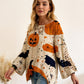 Dames Halloween Losse Pasvorm Gebreide Trui met Vleermuismouwen