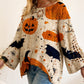 Dames Halloween Losse Pasvorm Gebreide Trui met Vleermuismouwen