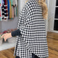 Dames pied-de-poule poncho met open voorkant