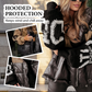 Dames Patchwork Gebreide Mouw Gewatteerde Hoodie Jas