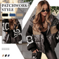 Dames Patchwork Gebreide Mouw Gewatteerde Hoodie Jas