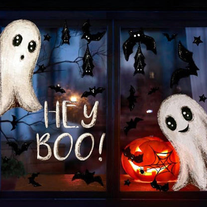 👻 Halloween Spook Raamstickers – Dubbelzijdige Statische Decoratie Zonder Lijm