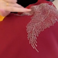 Dames warme thermoshirt met halve col en strasssteentjes