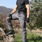 Heren slim-fit cargobroek in effen kleur voor lente en herfst