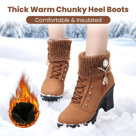 💜 LAST DAY PROMOTION - 50%OFF 💜 Women's Thick Warm Chunky Heel Boots