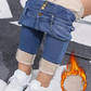 Dames warme casual modieuze spijkerbroek