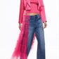 Trendy Unieke Mesh Patchwork Blazer voor Dames