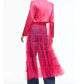 Trendy Unieke Mesh Patchwork Blazer voor Dames