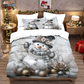 🎄 NU 50% KORTING! ✨ Feestelijke kerstset van 3-delige dekbedovertrekken - zacht geborsteld polyester met kerstmotieven voor een gezellige seizoensdecoratie 🛏️❤️
