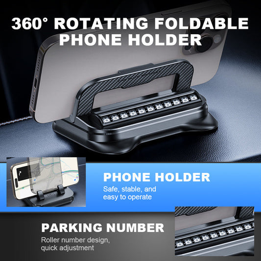 📱NU 50% KORTING!✨360° draaibare, opvouwbare telefoonhouder🚗Universele compatibiliteit met antislipbasis voor gebruik op bureau, auto en op reis💻