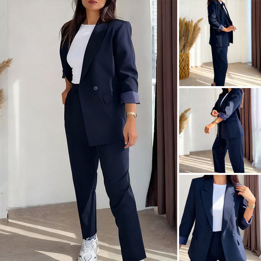 ✨ Klassieke 2-Delige Dames Set – Tijdloos Elegantie, Comfort & Professioneel Look (Perfect voor Werk & Formele Gelegenheden!)