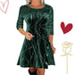 ⏳ Time-Limited Special! ⏰✨ Elegant Sequin A-Line Dress – Sparkle in Red, Gold & Green for Every Occasion 💃🌟