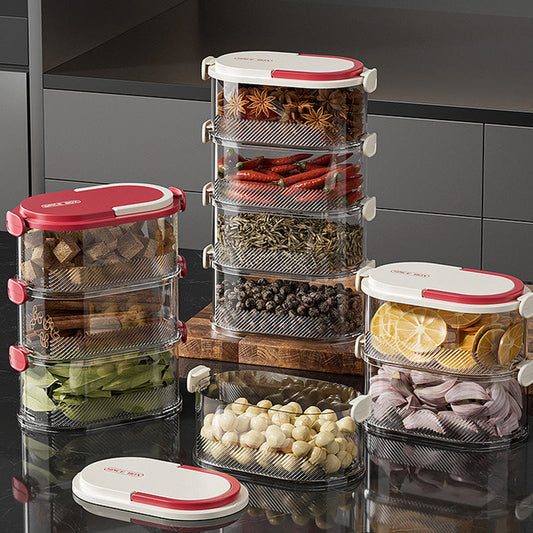 🧂 Multi-Laags Afgesloten Specerijen Organizer – Houd Alles Vers & Geordend | Nu Tijdelijk 50% Korting!