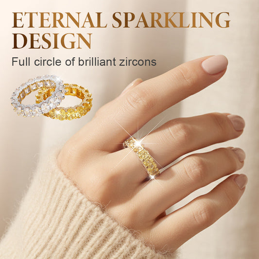 ✨50% KORTING! Full Circle Sparkling Zircon Fashion Ring – Tijdloze elegantie, 360° glans en licht luxe design 💎💍