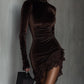 🎅 50% KORTING✨Elegante asymmetrische jurk met kant voor dames