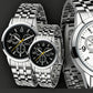 Klassiek casual koppels horloge met 3-oog wijzerplaat