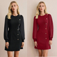 🔥Hete verkoop 55% korting🔥Elegante jurk met lange mouwen en asymmetrisch knoopdetail