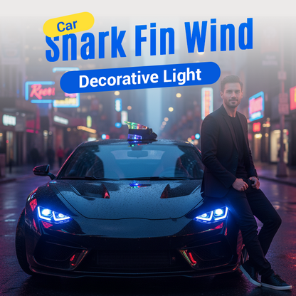 🎄Kerstdeal ALTIJD 50% KORTING!Auto Haaienvin Wind Decoratieve Verlichting (LED): Windgestuurd + Zelfklevend Installatie – Stylish & Veilig！