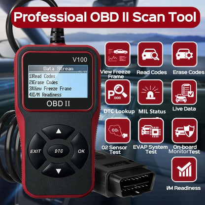 🔧Multifunctionele OBD II Motor Foutcodelezer - Snel Fouten Lezen/Wissen & Realtime Bewaking: Compatibel Met Meeste Benzinevoertuigen (Na 1996!)