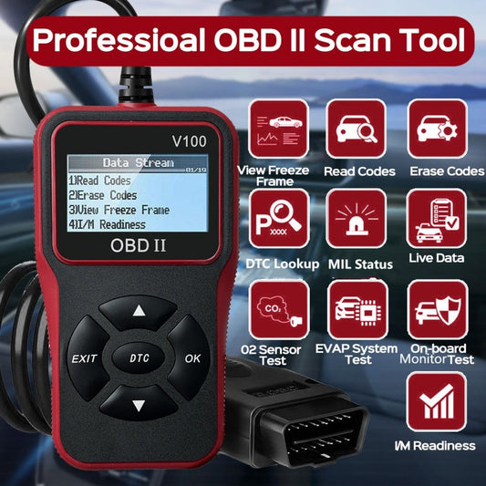 🔧Multifunctionele OBD II Motor Foutcodelezer - Snel Fouten Lezen/Wissen & Realtime Bewaking: Compatibel Met Meeste Benzinevoertuigen (Na 1996!)