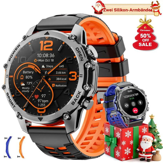 🔥1,52-inch HD-smartwatch – Ondersteunt telefoongesprekken en muziekbediening – Meerdere sportmodi – IP68 waterdicht – Ultralange batterijduur – Fitnesshorloge compatibel met Android en iPhone