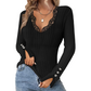 Voordeelpakket: V-hals top met kanten details voor dames + broche