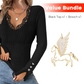 Voordeelpakket: V-hals top met kanten details voor dames + broche