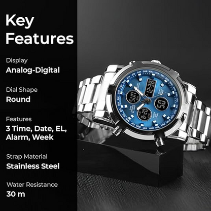 ⌚️Waterdicht militair analoog-digitaal herenhorloge – 48 mm, multifunctioneel & roestvrijstalen band! 🕰️💪