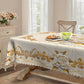 Waterdicht tafelkleed met goudkleurige rozen